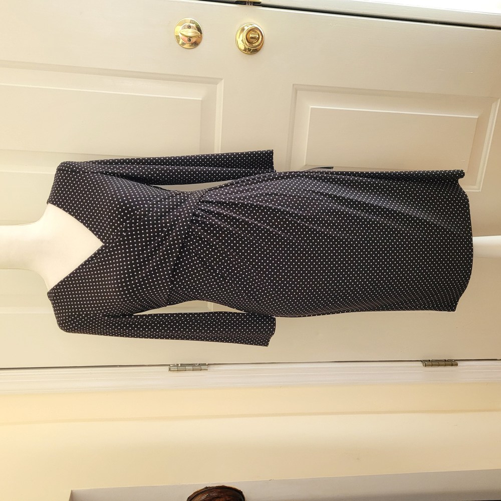 NWT Lauren Ralph Lauren Faux Wrap Polka Dot Dress Size 4